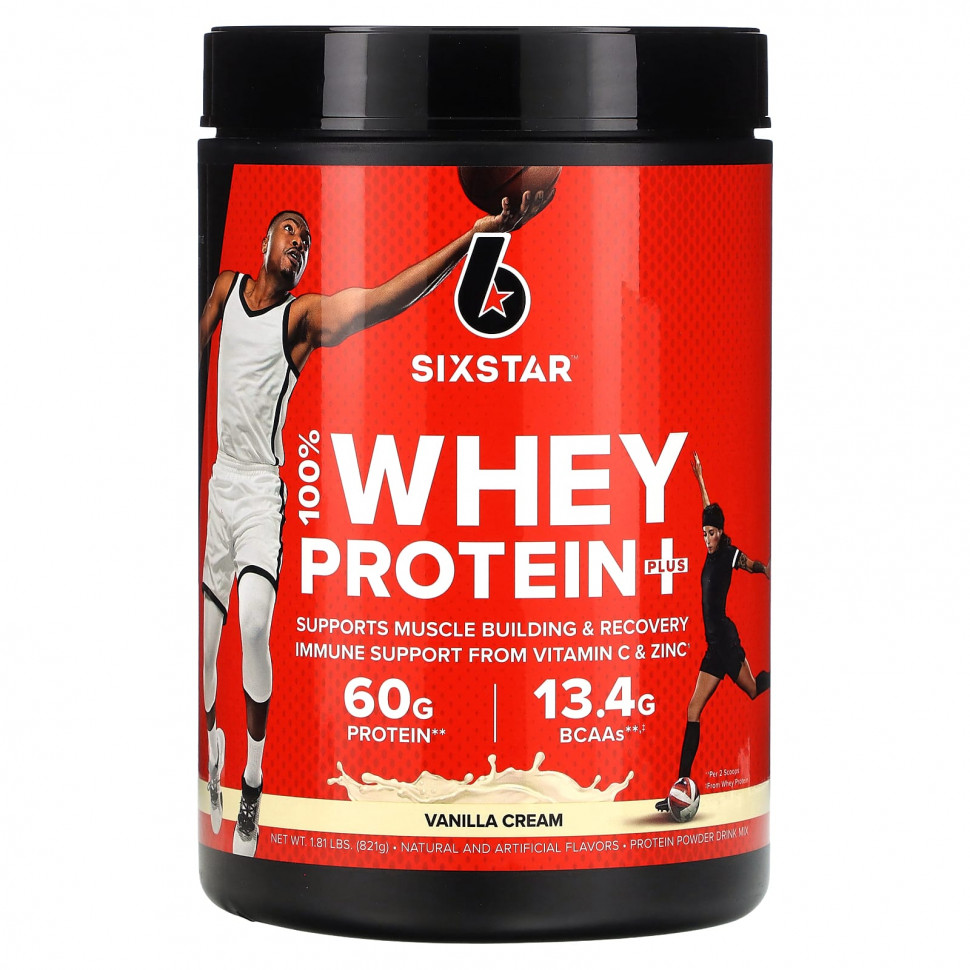 ���� ������ (Iherb) SIXSTAR, 100% Whey Protein Plus, ��������� ����, 821 � (1,81 �����), ������ �� 5510 ���