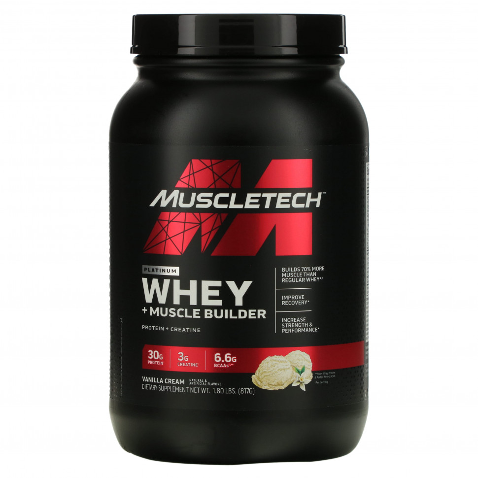 ���� ������ (Iherb) MuscleTech, Platinum Whey + Muscle Builder, ��������� ����, 817 � (1,8 �����), ������ �� 9530 ���