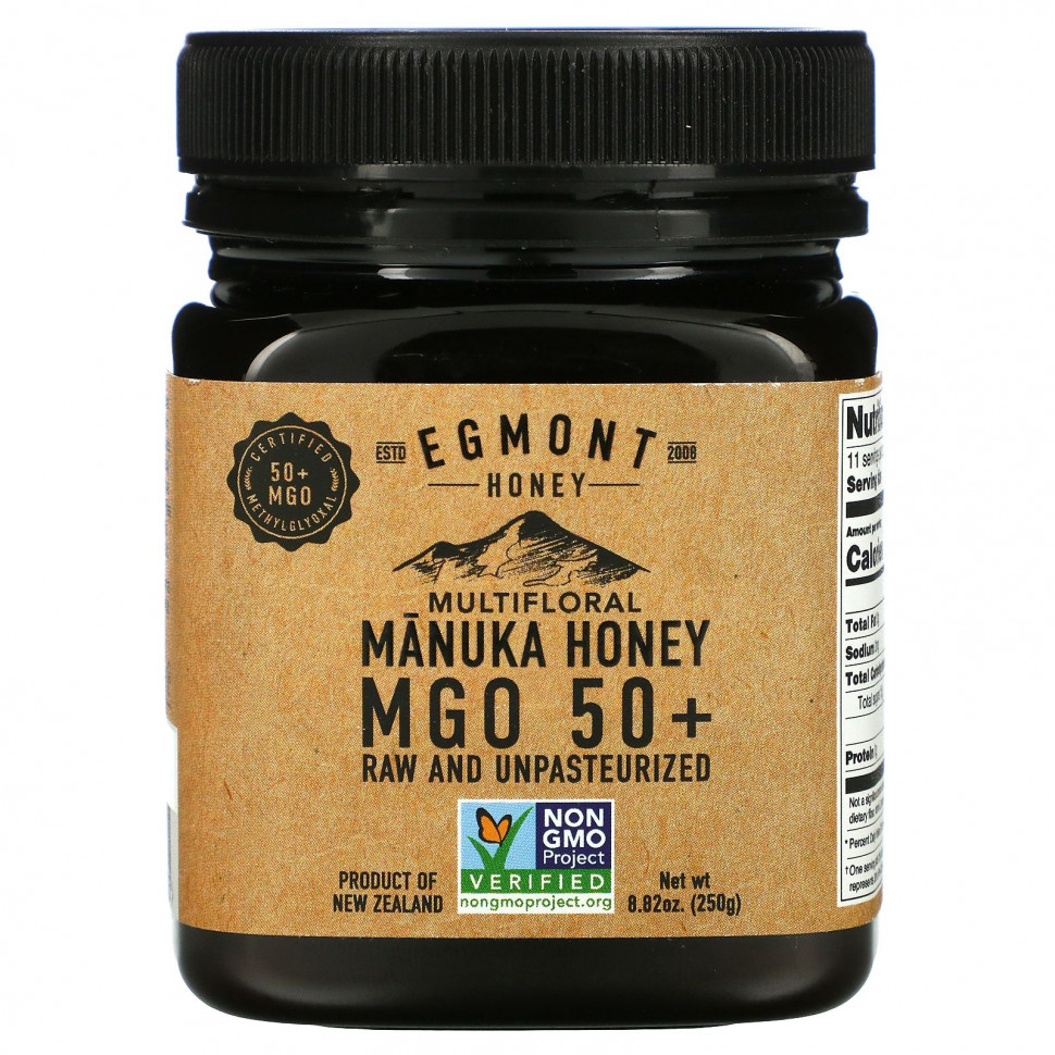���� ������ (Iherb) Egmont Honey, ������������ ��� ������, �������������� � �����������������, 50+ MGO, 250 � (8,82 �����), ������ �� 2240 ���
