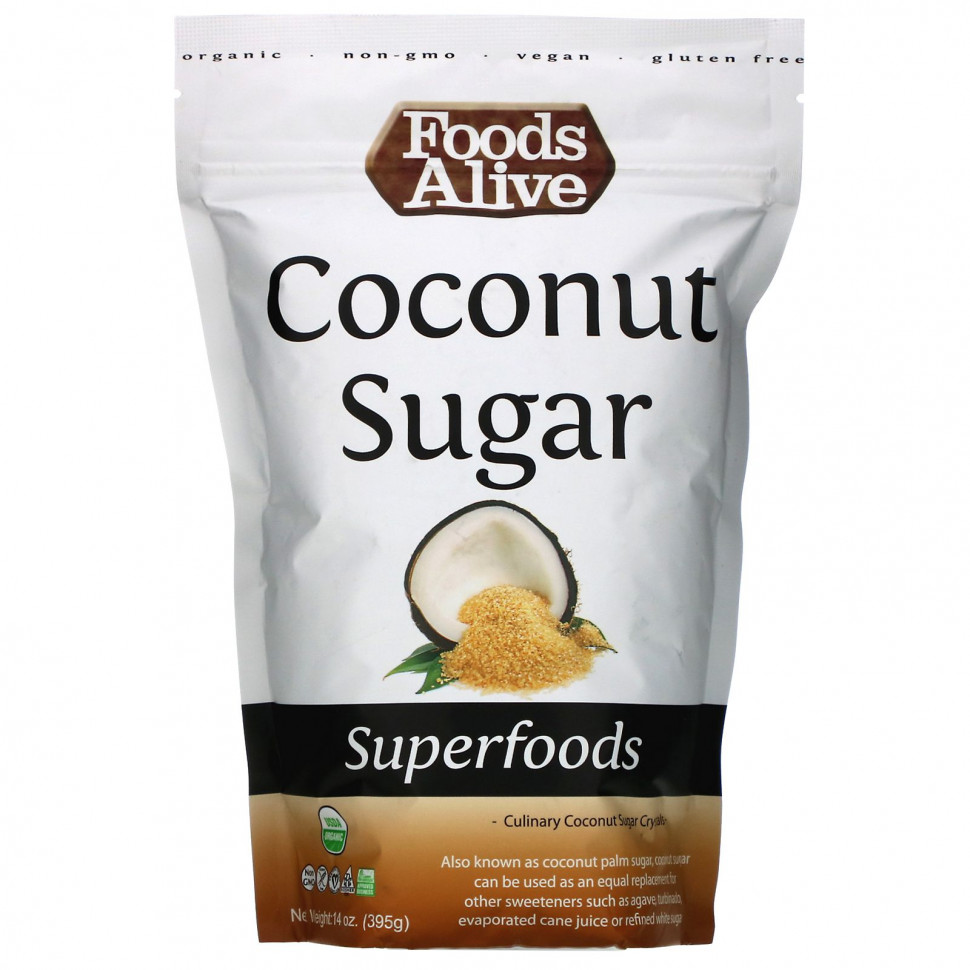 ���� ������ (Iherb) Foods Alive, ��������, ������������ ��������� �����, 395 � (14 �����), ������ �� 1650 ���