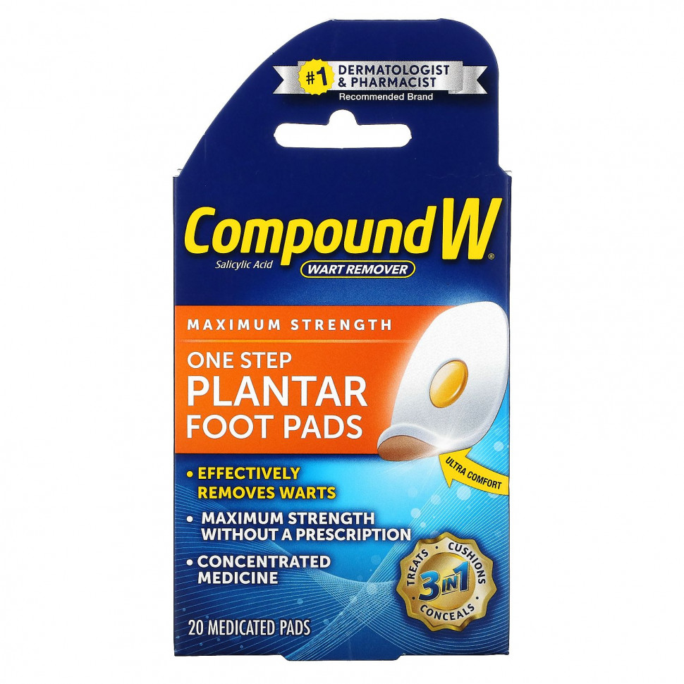   (Iherb) Compound W,    , One Step Plantar Foot Pads,   , 20      -     , -, 