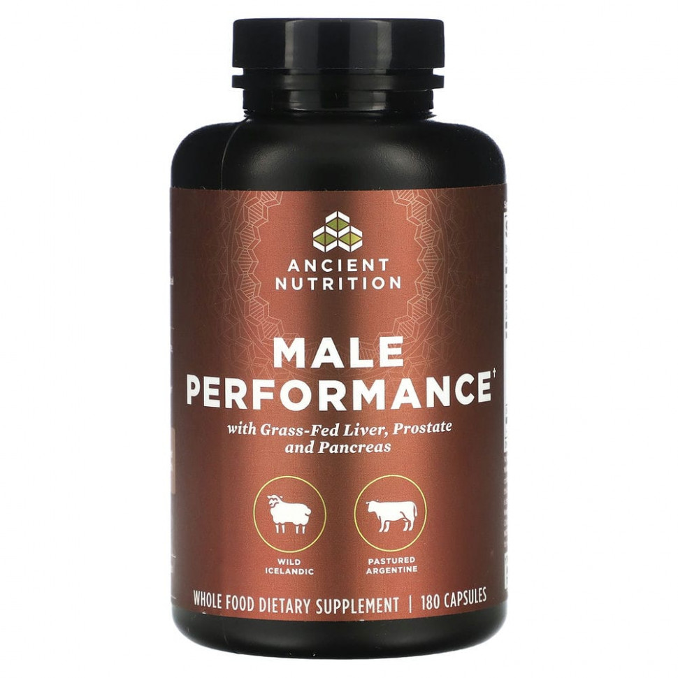   (Iherb) Dr. Axe / Ancient Nutrition, Male Performance, 180     -     , -, 