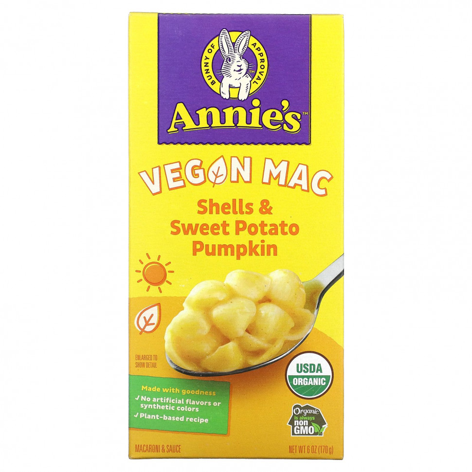 ���� ������ (Iherb) Annie's Homegrown, Vegan Mac, ������� � �����, �����, 170 � (6 �����), ������ �� 1200 ���