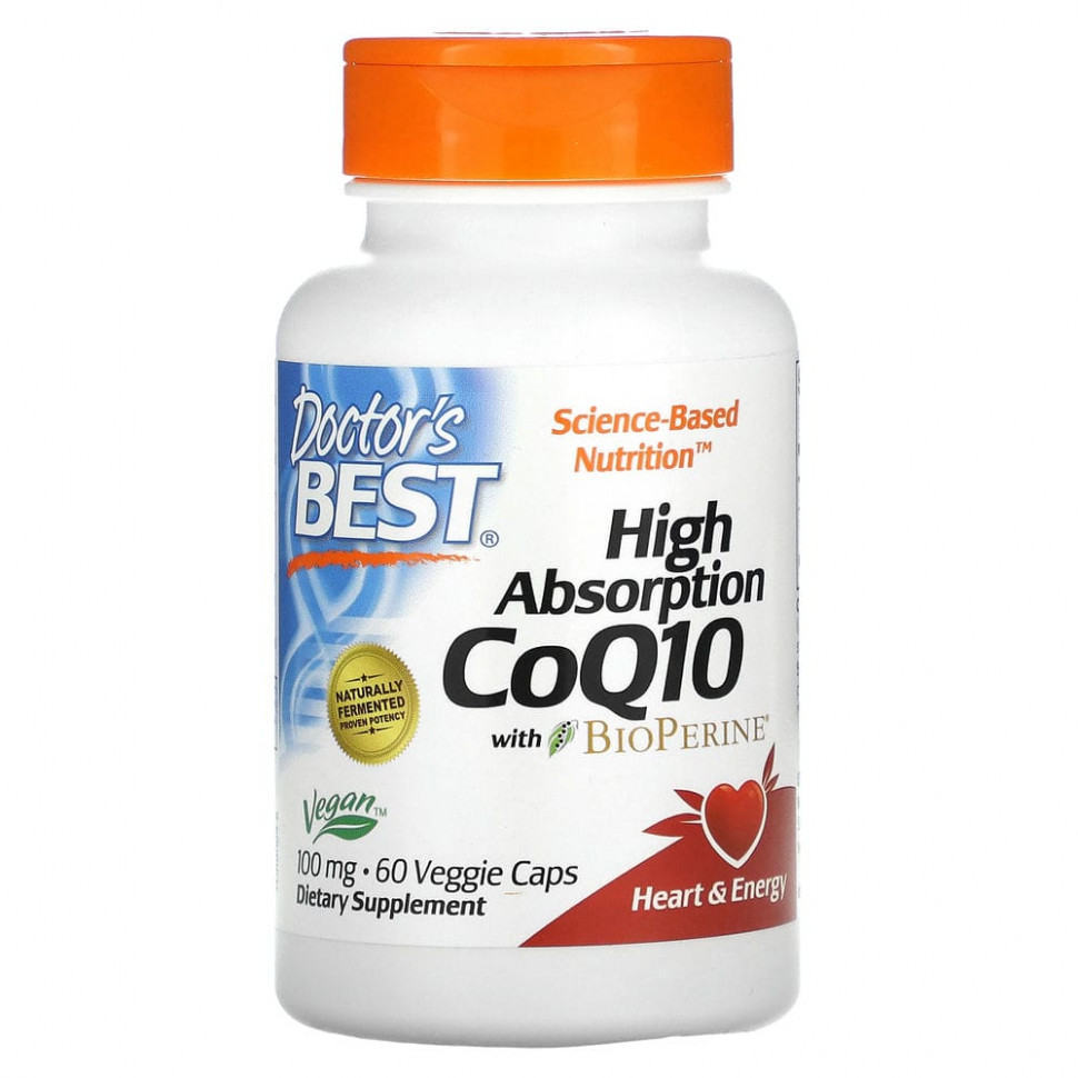���� ������ (Iherb) Doctor's Best, ������� Q10 � ������� �������� ����������, � BioPerine, 100 ��, 60 �������������� ������, ������ �� 2560 ���