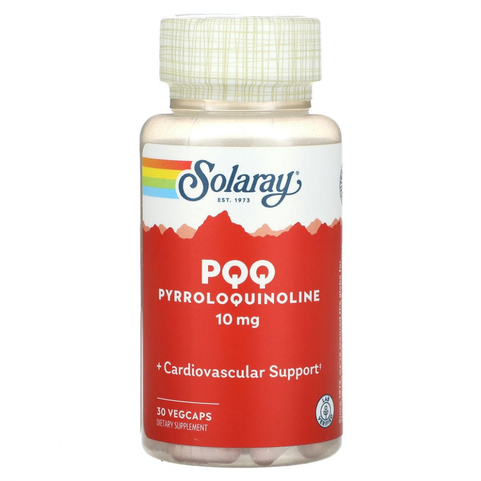 ���� ������ (Iherb) Solaray, PQQ, ��������������, 10 ��, 30 ������������ ������, ������ �� 3190 ���