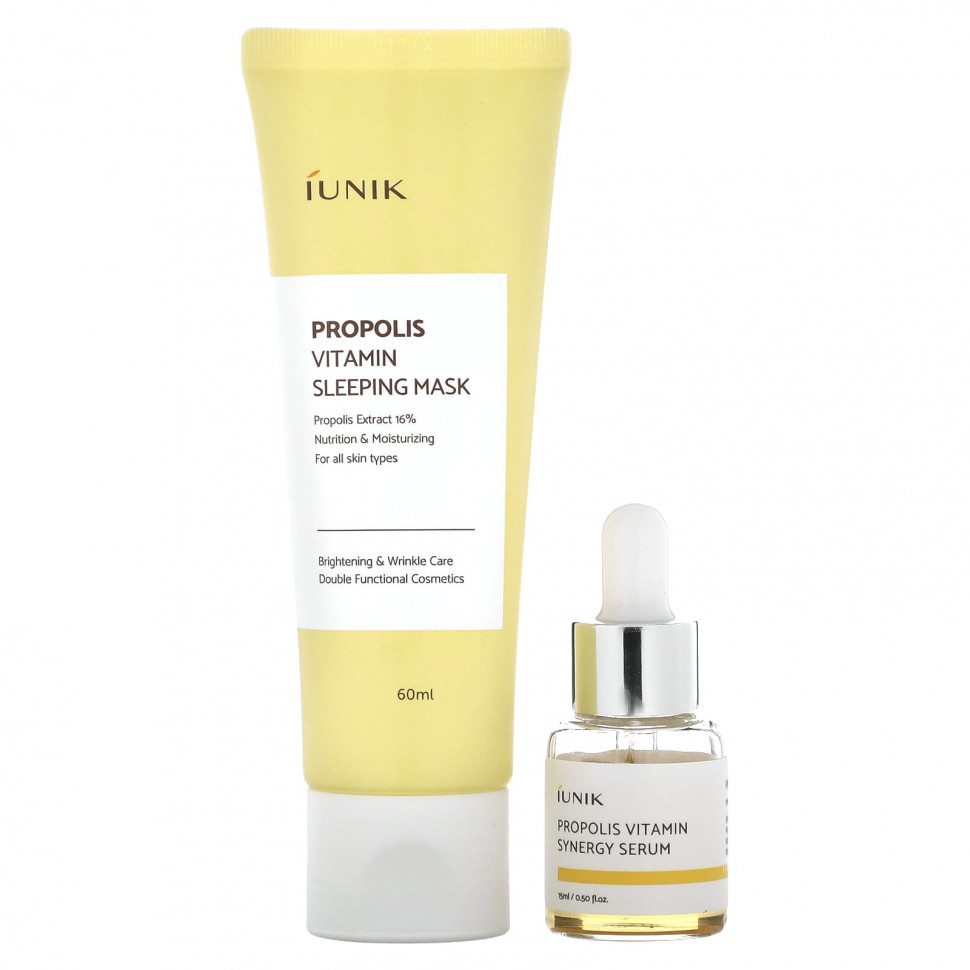   (Iherb) iUNIK, Propolis Edition Skin Care Set, Cream & Mini Serum, 2 Piece Set    -     , -, 