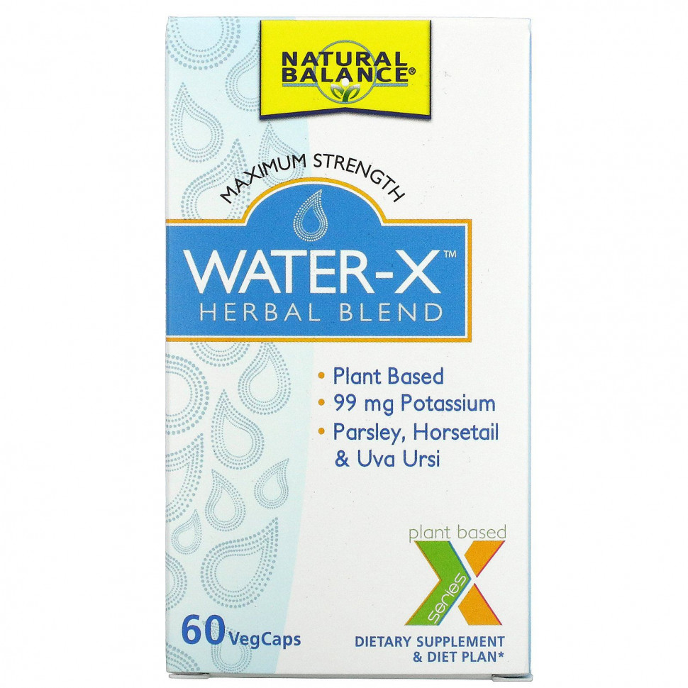 ���� ������ (Iherb) Natural Balance, Water-X, �������� �����, ������������ �������������, 60 ������������ ������, ������ �� 1990 ���