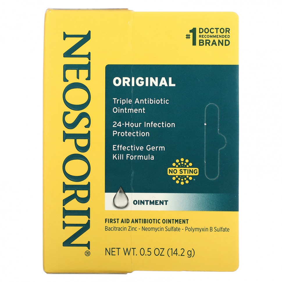 ���� ������ (Iherb) Neosporin, ���� � ������������ ��� ������ ������, ������������, 14,2 � (0,5 �����), ������ �� 1280 ���