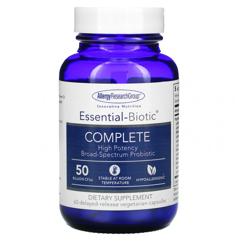 ���� ������ (Iherb) Allergy Research Group, Essential-Biotic Complete, 50 ���� ���, 60 �������������� ������ � ����������� ��������������, ������ �� 8040 ���
