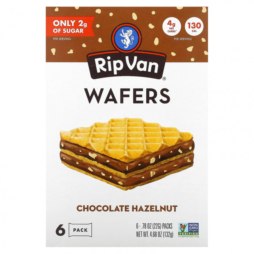 ���� ������ (Iherb) Rip Van Wafels, ������� � ��������, 6 ��������� �� 22 � (0,78 �����), ������ �� 1370 ���