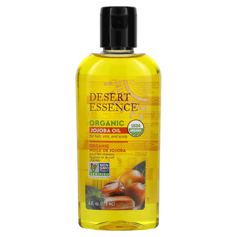   (Iherb) Desert Essence, Organic Jojoba Oil for Hair, Skin and Scalp, 4 fl oz (118 ml)    -     , -, 