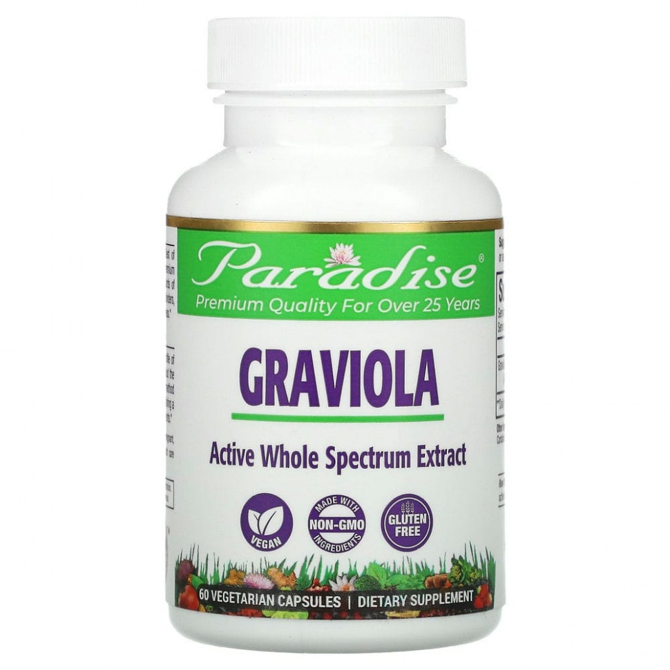   (Iherb) Paradise Herbs, Brazilian Graviola, 60 Vegetarian Capsules    -     , -, 