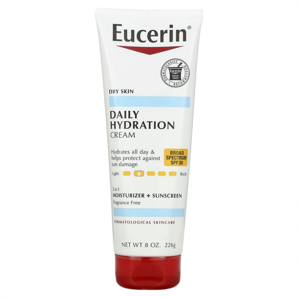 ���� ������ (Iherb) Eucerin, ���������� ����������� ����, SPF 30, ��� �������, 226 � (8 �����), ������ �� 3260 ���