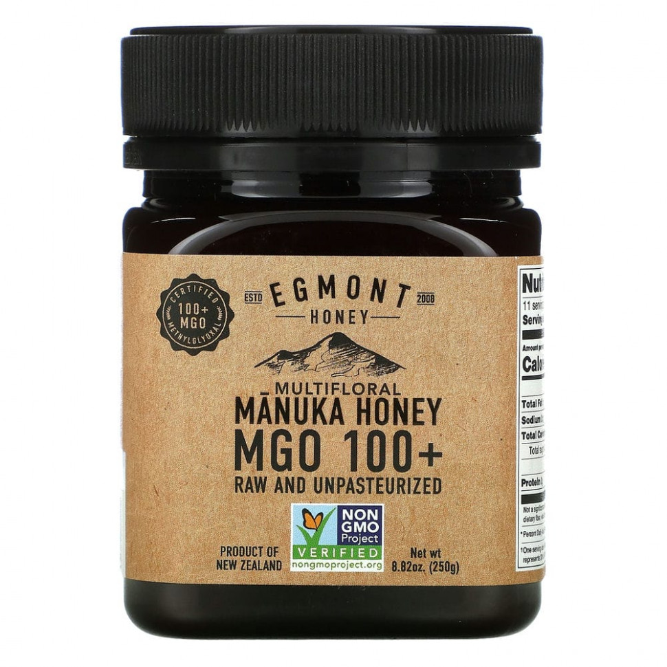 ���� ������ (Iherb) Egmont Honey, ������������ ��� ������, �������������� � �����������������, MGO 100+, 250 � (8,82 �����), ������ �� 2630 ���