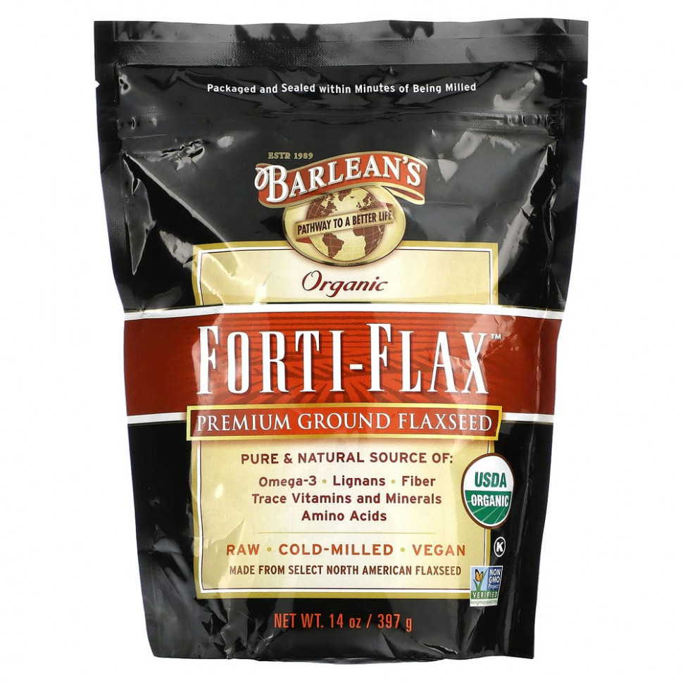 ���� ������ (Iherb) Barlean's, Organic Forti-Flax, ������� ������� ���� ������������ ��������, 397 � (14 �����), ������ �� 1970 ���