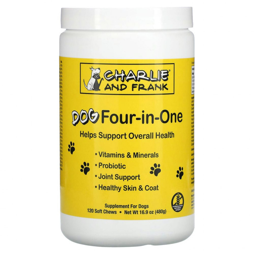   (Iherb) Charlie & Frank, Dog Four-in-One, 120       -     , -, 