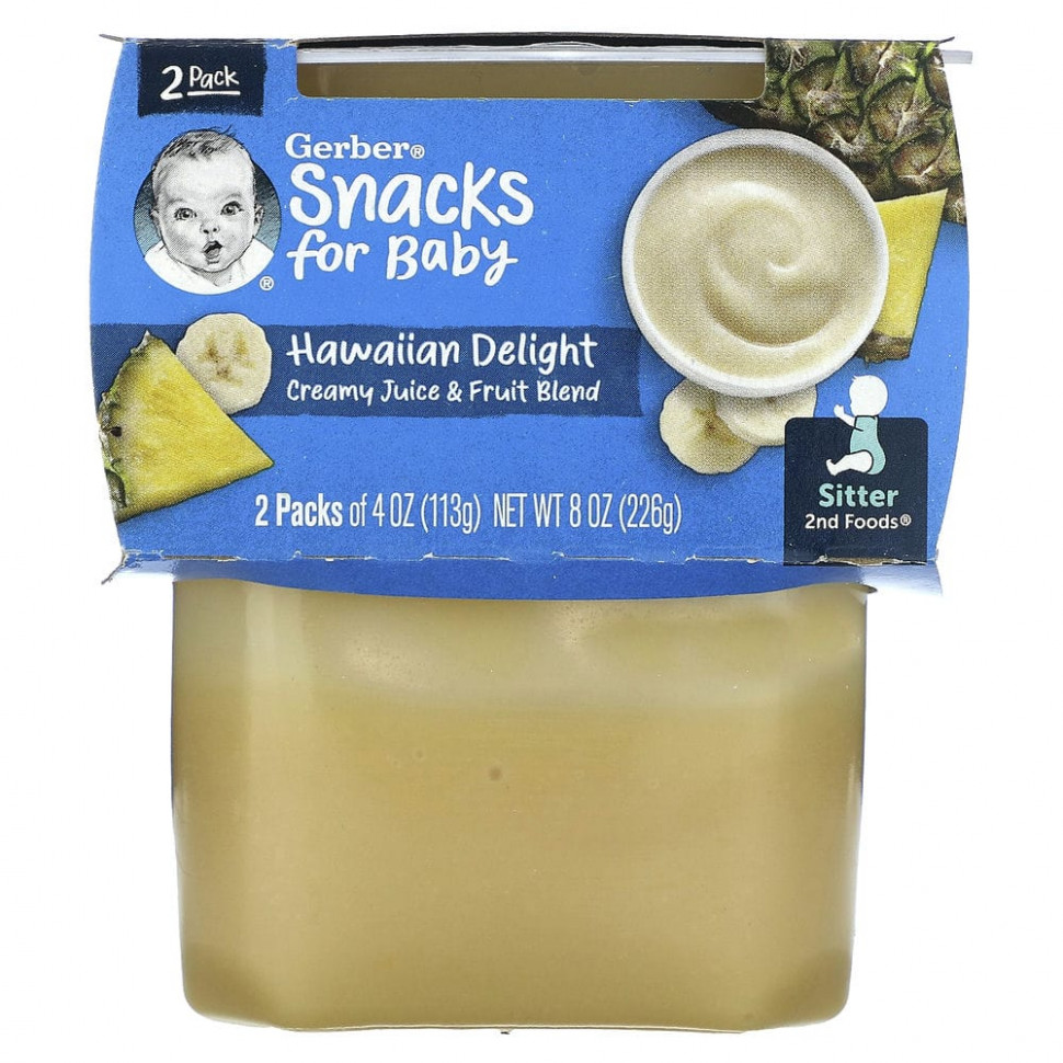 ���� ������ (Iherb) Gerber, Snacks for Baby, 2nd Foods, Hawaiian Delight, 2 �������� �� 113 � (4 �����), ������ �� 750 ���
