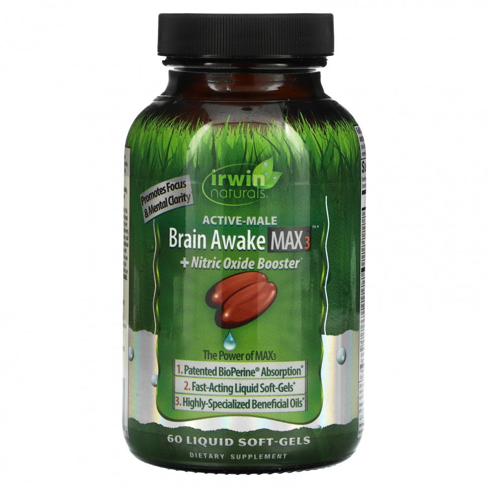   (Iherb) Irwin Naturals, Brain Awake Max 3 +    , 60      -     , -, 