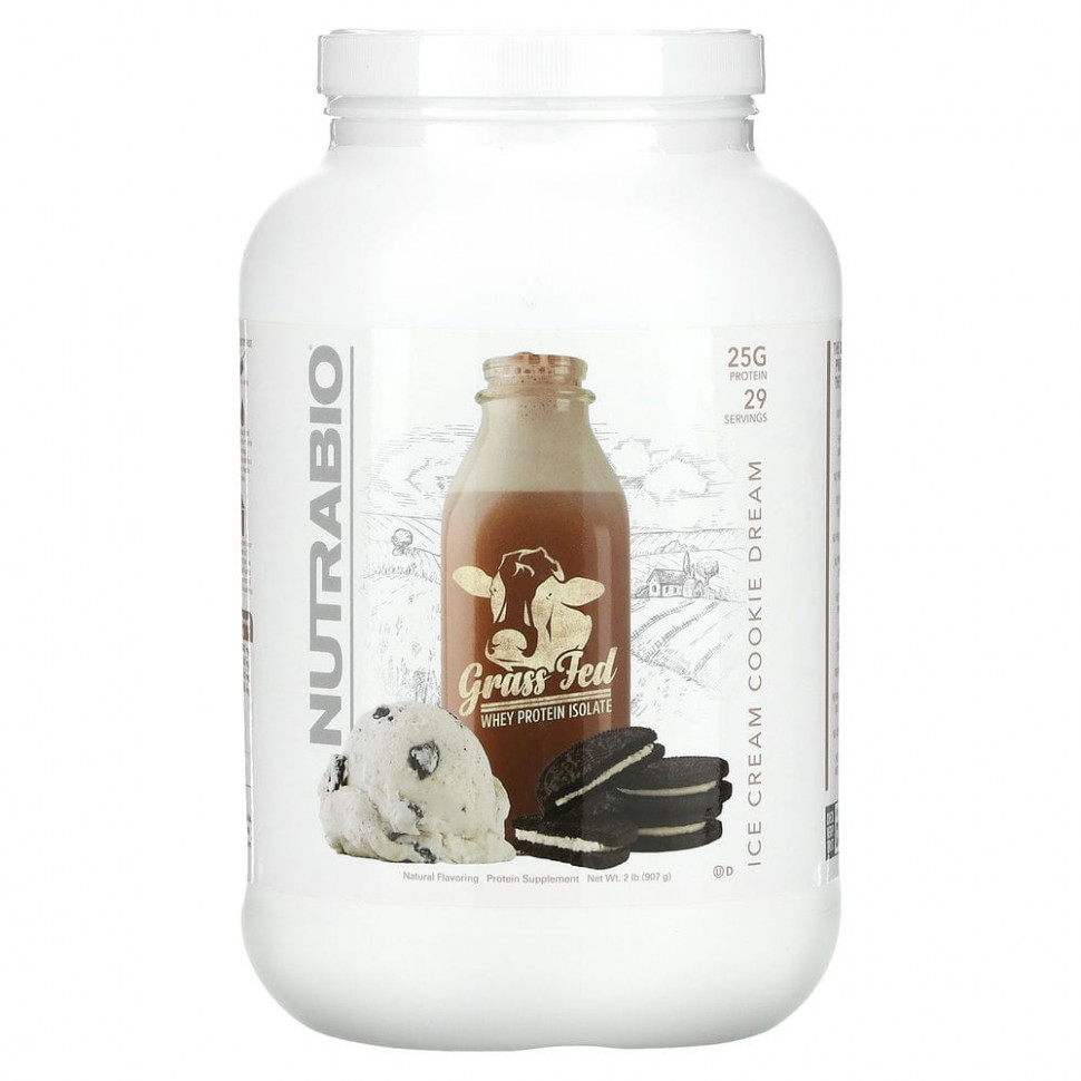 ���� ������ (Iherb) Nutrabio Labs, ������ ������������� �������� Grass Fed, Ice Cream Cookie Dream, 907 � (2 �����), ������ �� 12840 ���