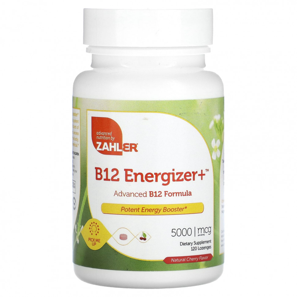 ���� ������ (Iherb) Zahler, B12 Energizer +, ���������� ������� �������� B12, ����������� �����, 5000 ���, 120 ��������, ������ �� 5020 ���