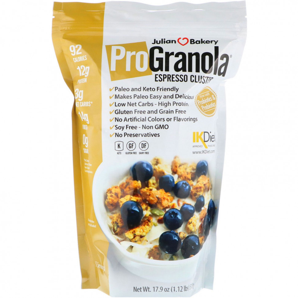 ���� ������ (Iherb) Julian Bakery, ������� Pro Granola, Espresso Cluster, 510 � (17,9 �����), ������ �� 4590 ���