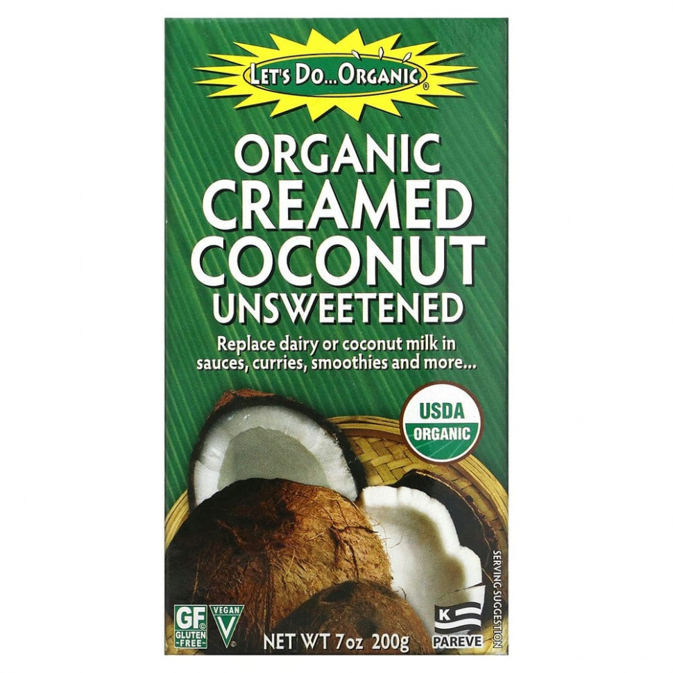   (Iherb) Edward & Sons, Edward & Sons, Let's Do Organic, Organic Creamed Coconut, Unsweetened, 7 oz (200 g)    -     , -, 