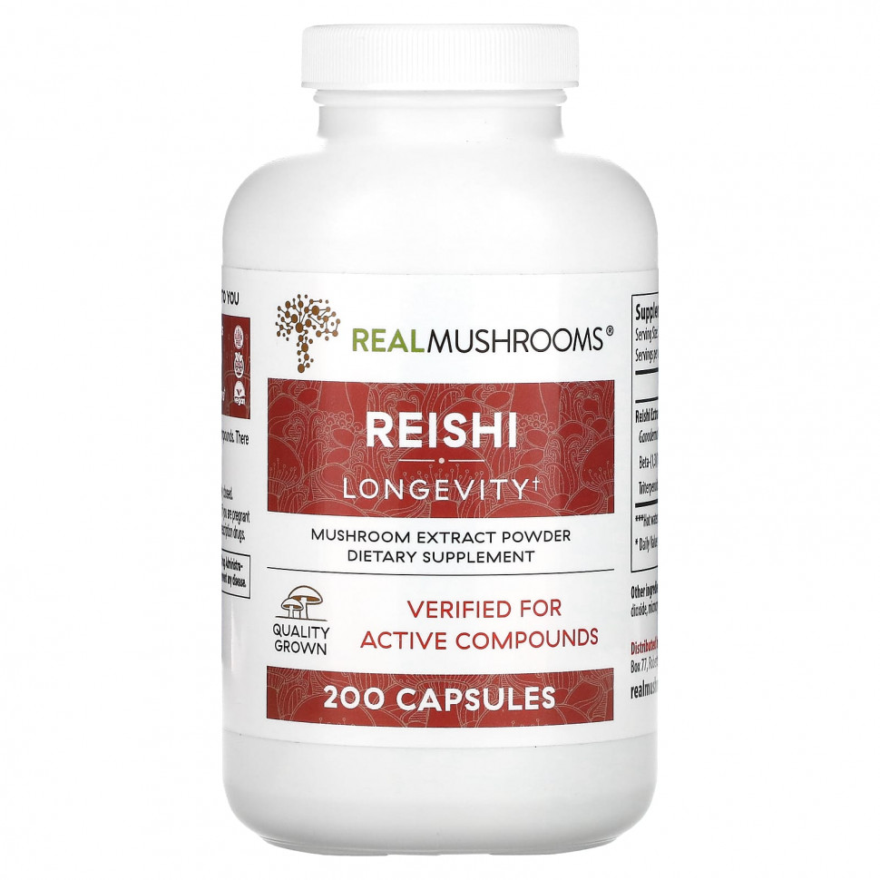 ���� ������ (Iherb) Real Mushrooms, �����, ������� ��������� ������, 200 ������, ������ �� 10570 ���