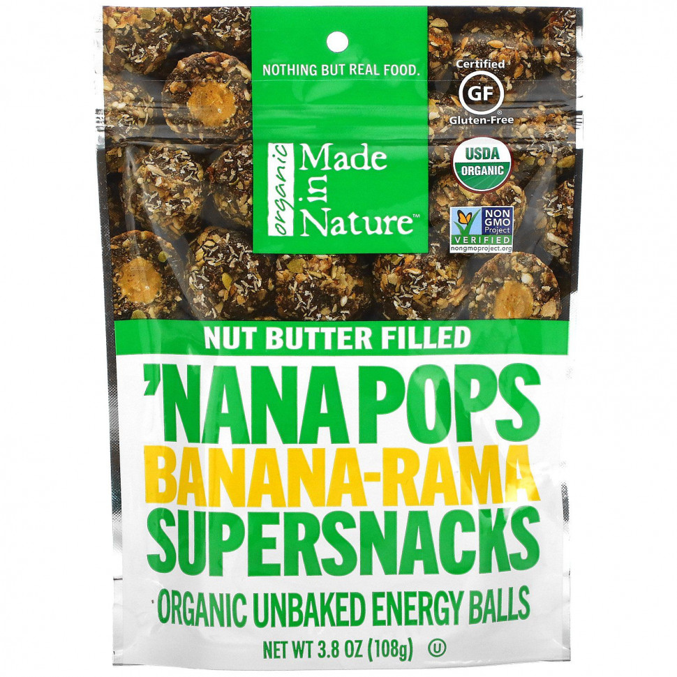 ���� ������ (Iherb) Made in Nature, Organic 'Nana Pops, ���������� � ������� � �����, � �������� ������, 108 � (3,8 �����), ������ �� 960 ���