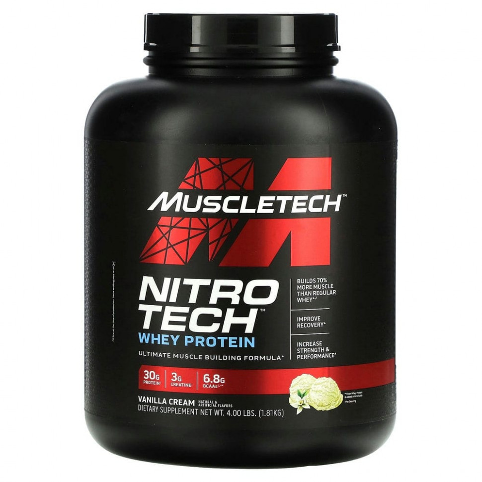 ���� ������ (Iherb) Muscletech, Nitro Tech, �������� �������� �������� � ������� ������������� ����� �� ������ ������, 1,81 �� (4 �����), ������ �� 13400 ���
