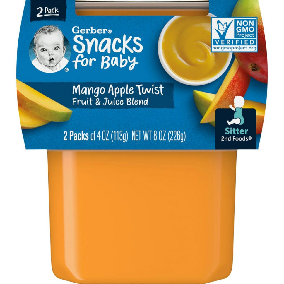   (Iherb) Gerber, Snacks For Baby, 2nd Foods,   , 2 , 113  (4 )    -     , -, 