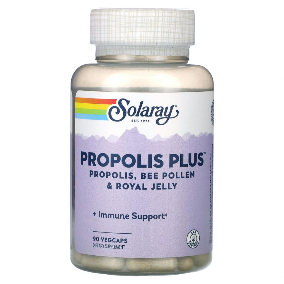 ���� ������ (Iherb) Solaray, Propolis Plus, ��������, �������� ������ � �������� �������, 90 ������������ ������, ������ �� 2320 ���