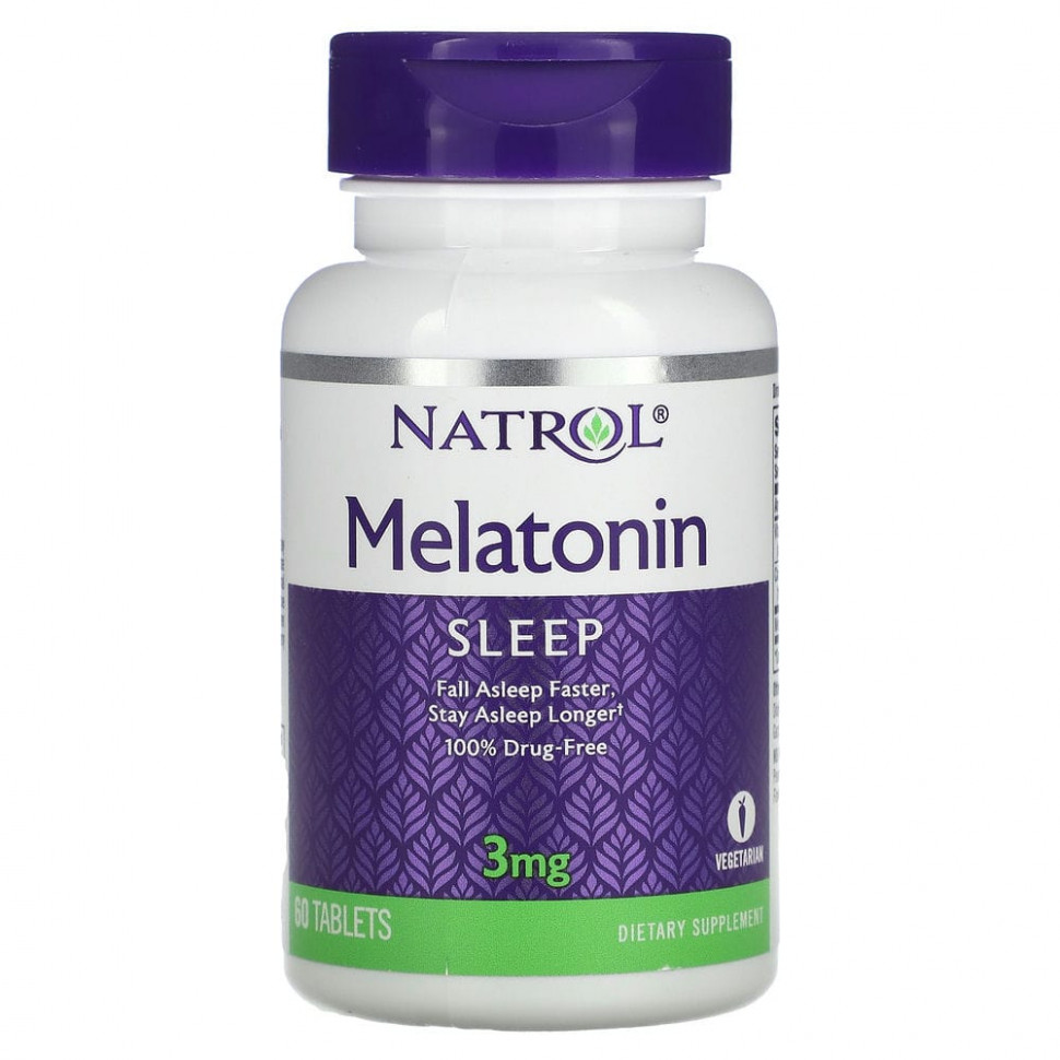 ���� ������ (Iherb) Natrol, Melatonin (���������), 3 ��, 60 ��������, ������ �� 1860 ���