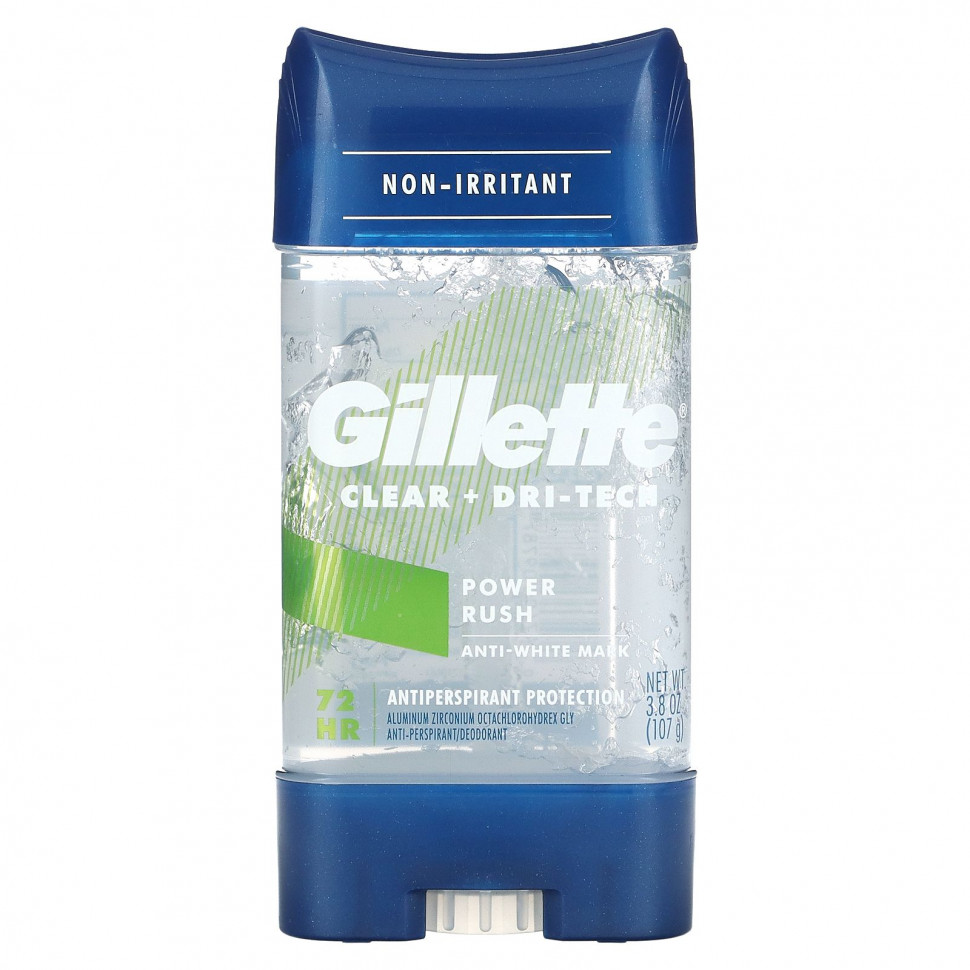 ���� ������ (Iherb) Gillette, Clear + Dri-Tech, ���������� � ��������������, Power Rush, 107 � (3,8 �����), ������ �� 1870 ���