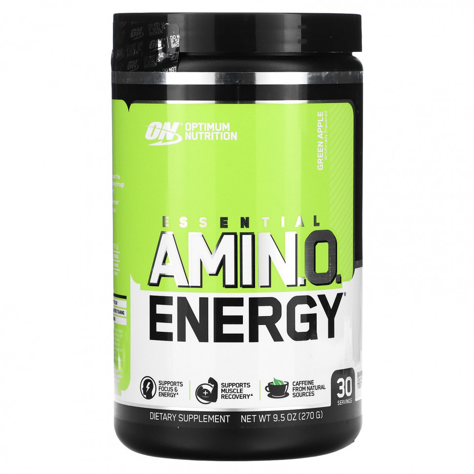   (Iherb) Optimum Nutrition, Essential Amino Energy, Green Apple, 0.6 lbs, 30 servings    -     , -, 