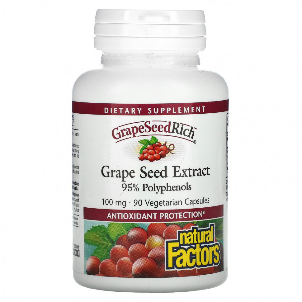 ���� ������ (Iherb) Natural Factors, GrapeSeedRich, �������� ����������� ��������, 100 ��, 90 �������������� ������, ������ �� 2740 ���