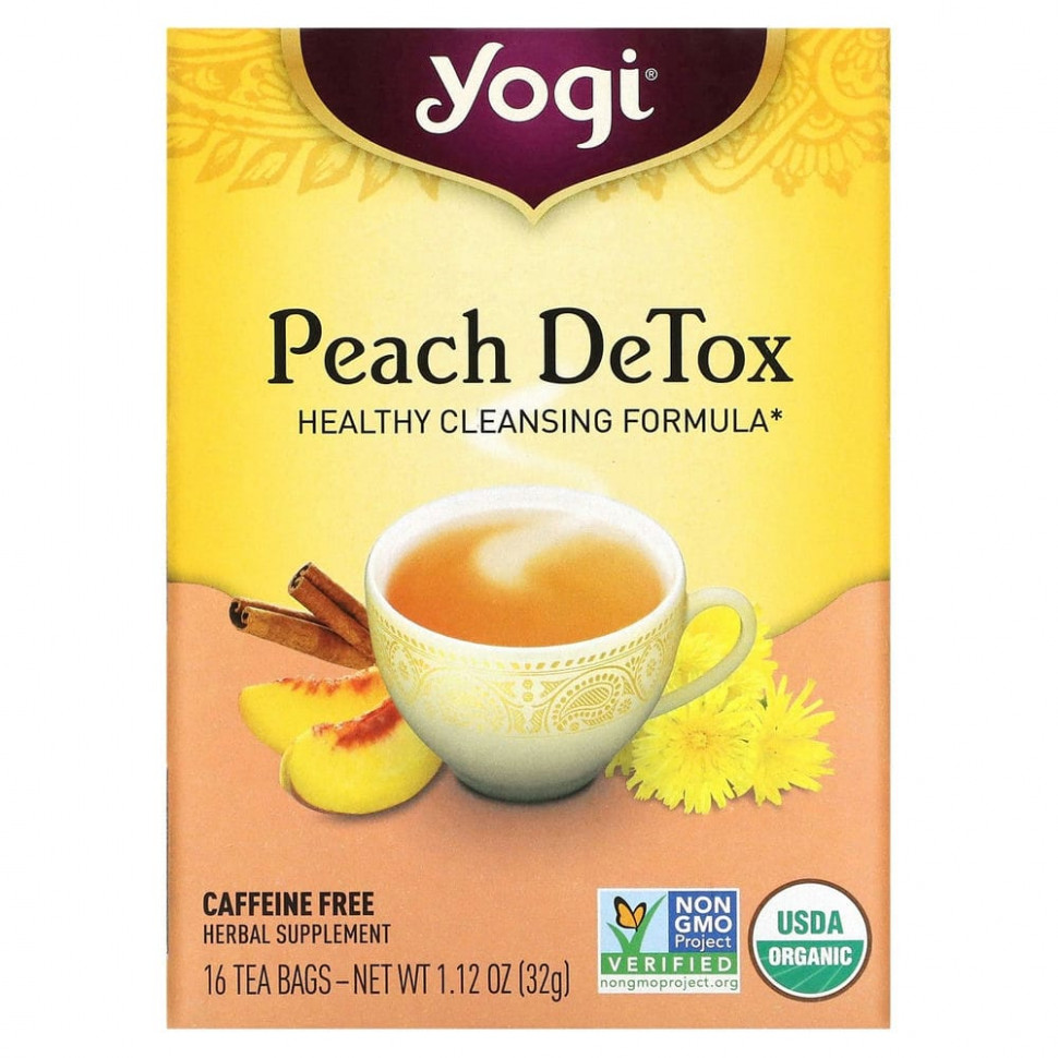   (Iherb) Yogi Tea, Peach DeTox, ,  , 16  , 32  (1,12 ),   940 