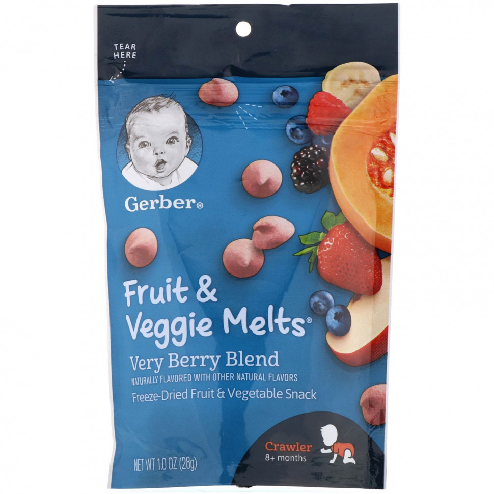   (Iherb) Gerber, Fruit & Veggie Melts,    8 ,  , 28  (1 )    -     , -, 