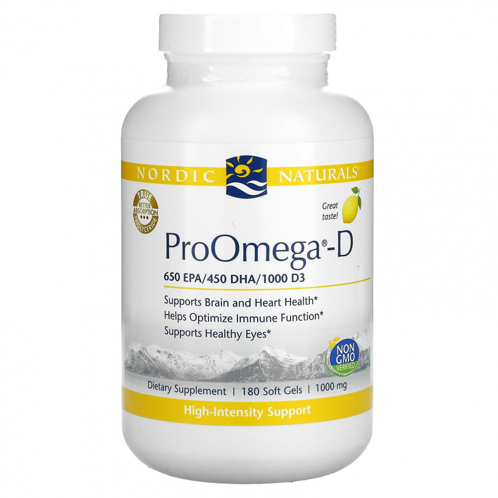 ���� ������ (Iherb) Nordic Naturals, ProOmega-D, �� ������ ������, 1000 ��, 180 ������ ������, ������ �� 11370 ���