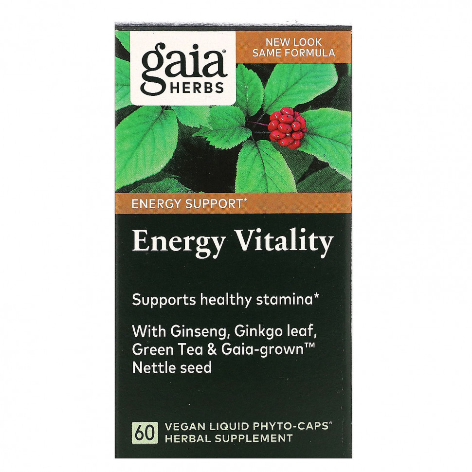   (Iherb) Gaia Herbs, Energy Vitality, 60   Liquid Phyto-Caps    -     , -, 