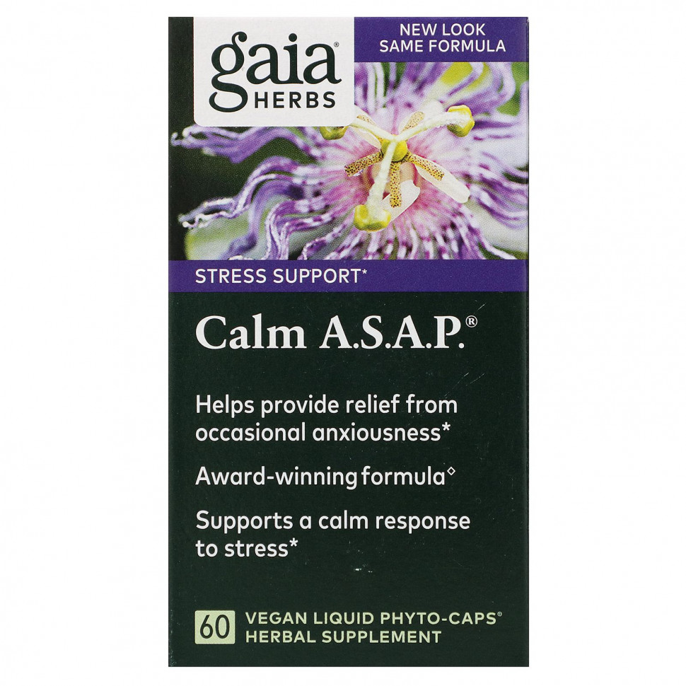   (Iherb) Gaia Herbs, Calm A.S.A.P., 60   Liquid Phyto-Caps    -     , -, 