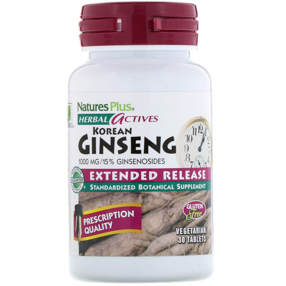 ���� ������ (Iherb) NaturesPlus, Herbal Actives, ��������� ��������, � ����������� ��������������, 1000 ��, 30 �������������� ��������, ������ �� 4730 ���