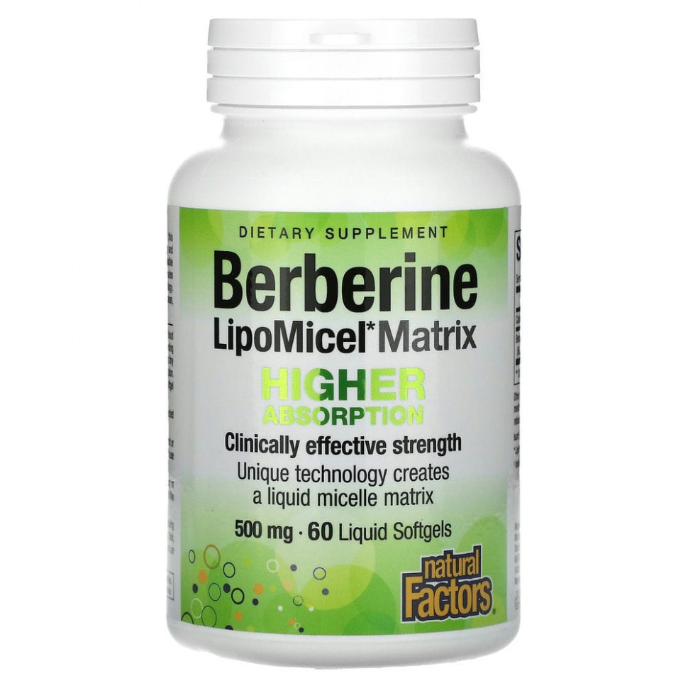   (Iherb) Natural Factors, Berberine LipoMicel Matrix, 500 , 60      -     , -, 