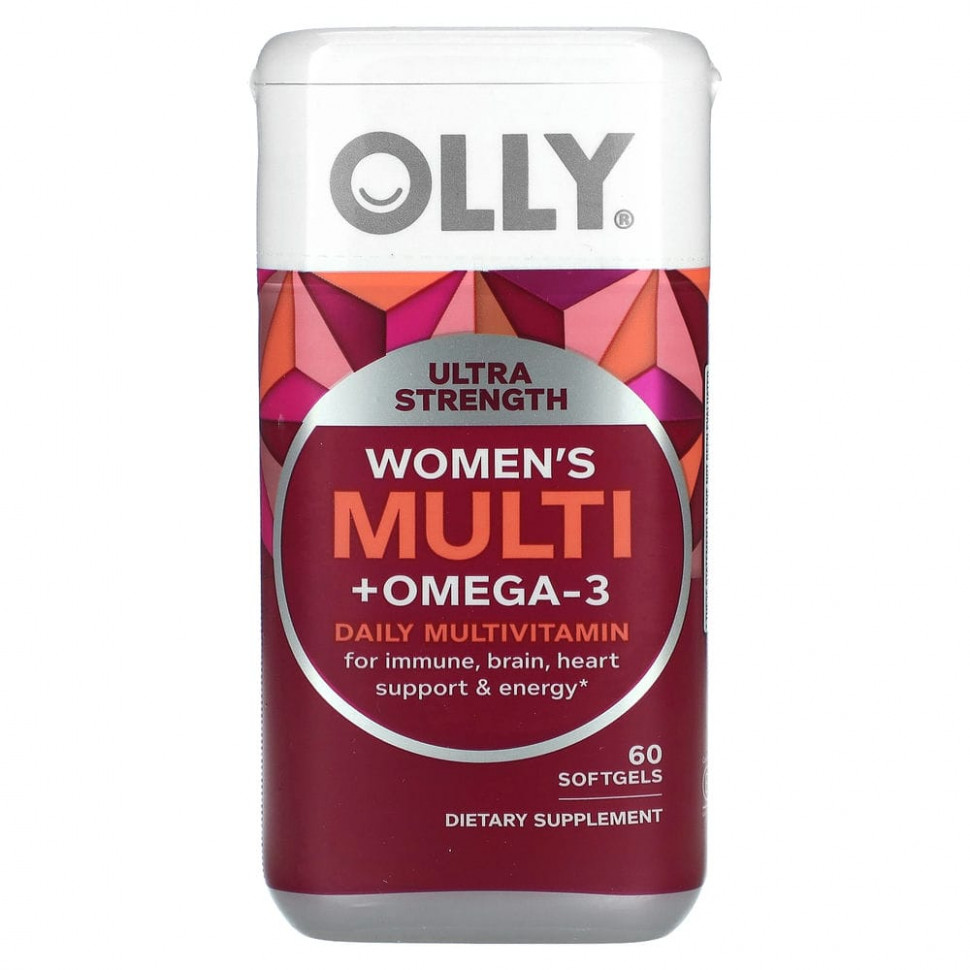 ���� ������ (Iherb) OLLY, �������������� ��� ������ � �����-3 ��� ����������� ������, ���������, 60 ������ ��������, ������ �� 4130 ���