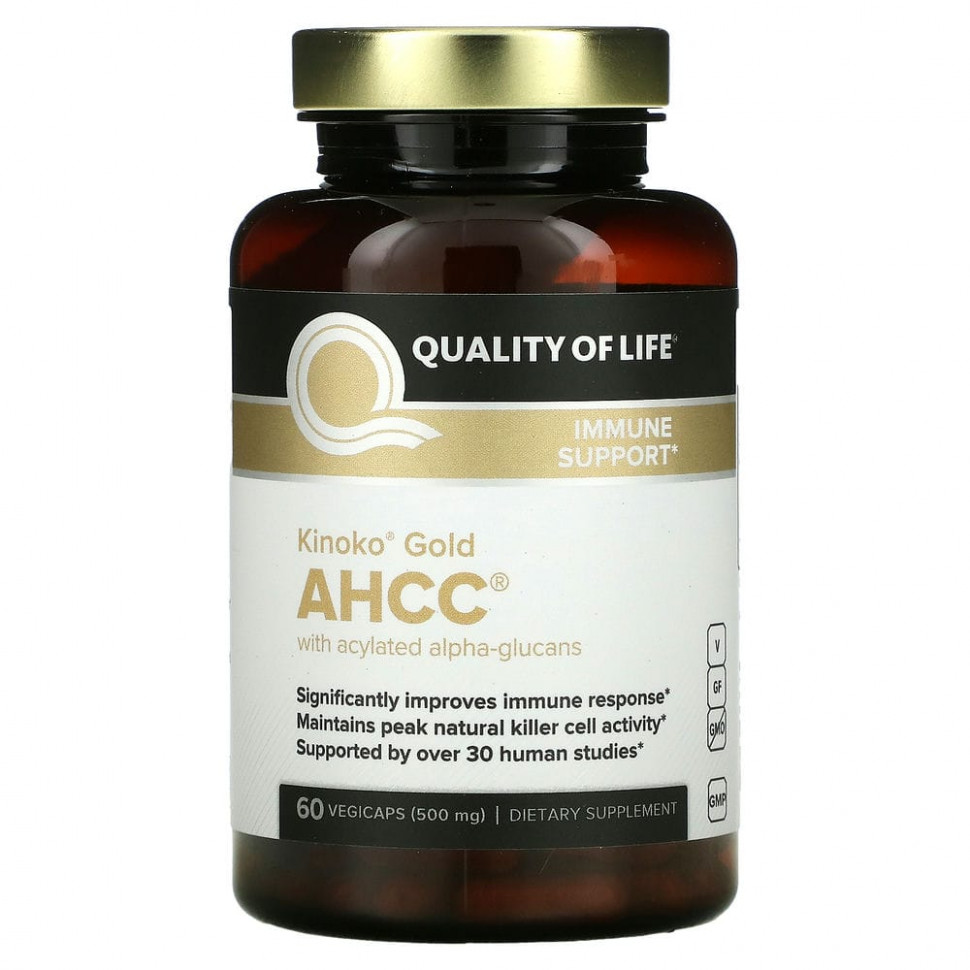���� ������ (Iherb) Quality of Life Labs, Kinoko Gold AHCC � �������������� �����-���������, 60 ������������ ������, ������ �� 11640 ���