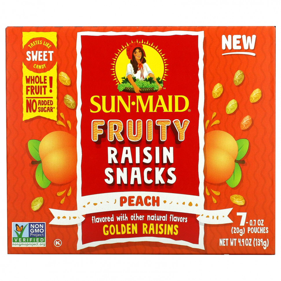 ���� ������ (Iherb) Sun-Maid, ��������� ����� � ������, ������, 7 ��������� �� 20 � (0,7 �����), ������ �� 1100 ���