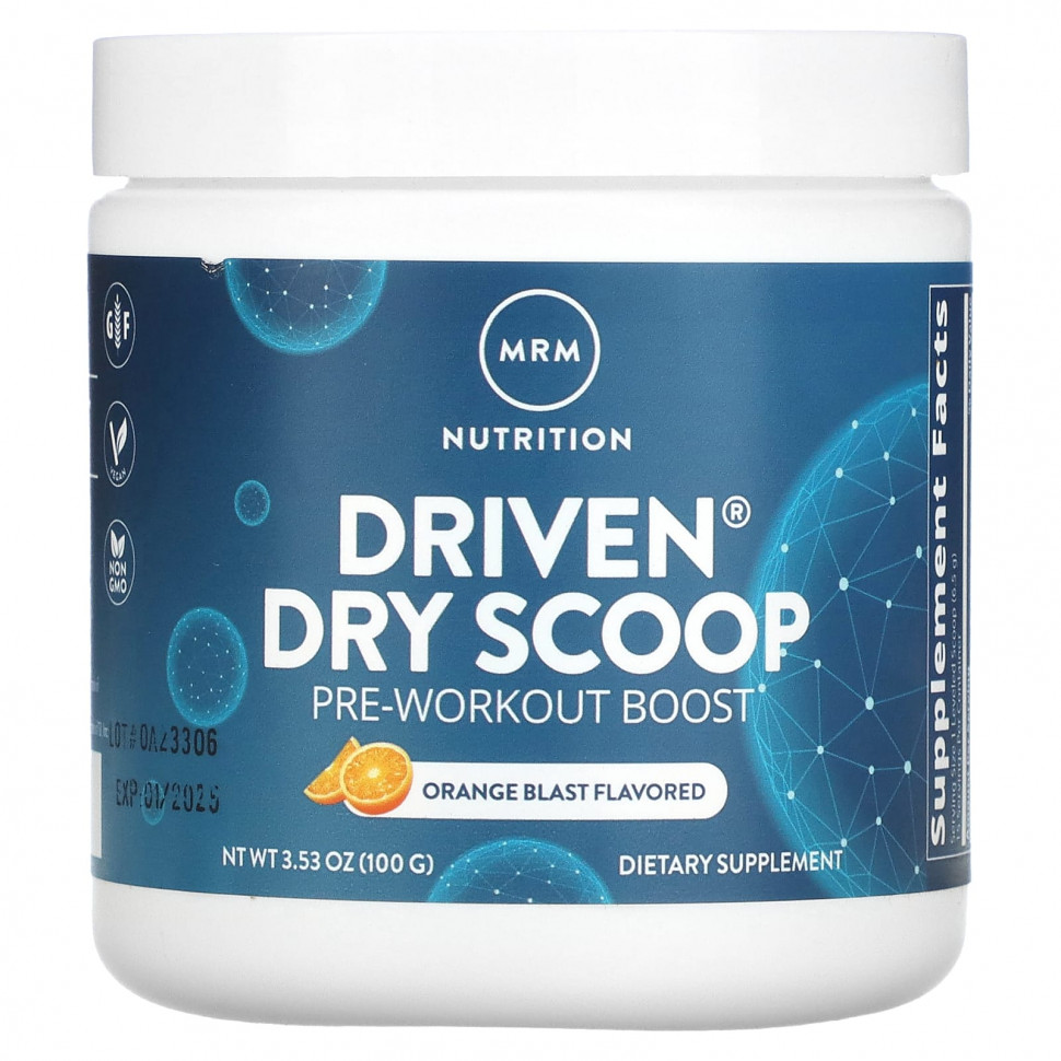 ���� ������ (Iherb) MRM Nutrition, Driven Dry Scoop, ����������������� �������, ������������ ���, 100 � (3,53 �����), ������ �� 2670 ���