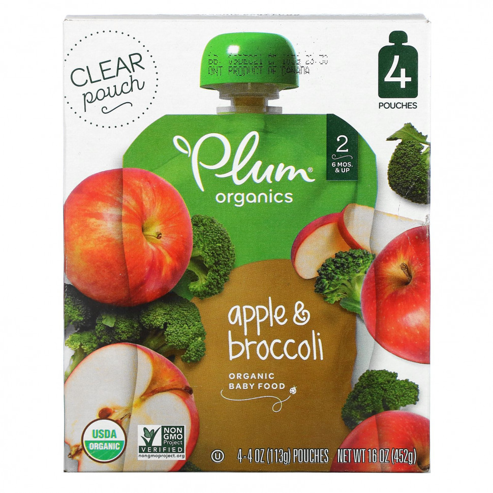 ���� ������ (Iherb) Plum Organics, ������������ ������� �������, ���� 2, ������ � ��������, 4 �������� �� 113 � (4 �����), ������ �� 2110 ���
