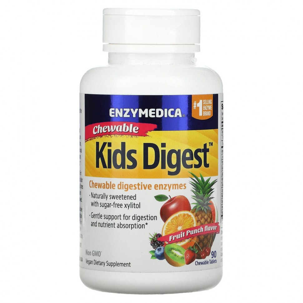 ���� ������ (Iherb) Enzymedica, Kids Digest, ����������� ��������������� ��������, ��������� ����, 90 ����������� ��������, ������ �� 3770 ���