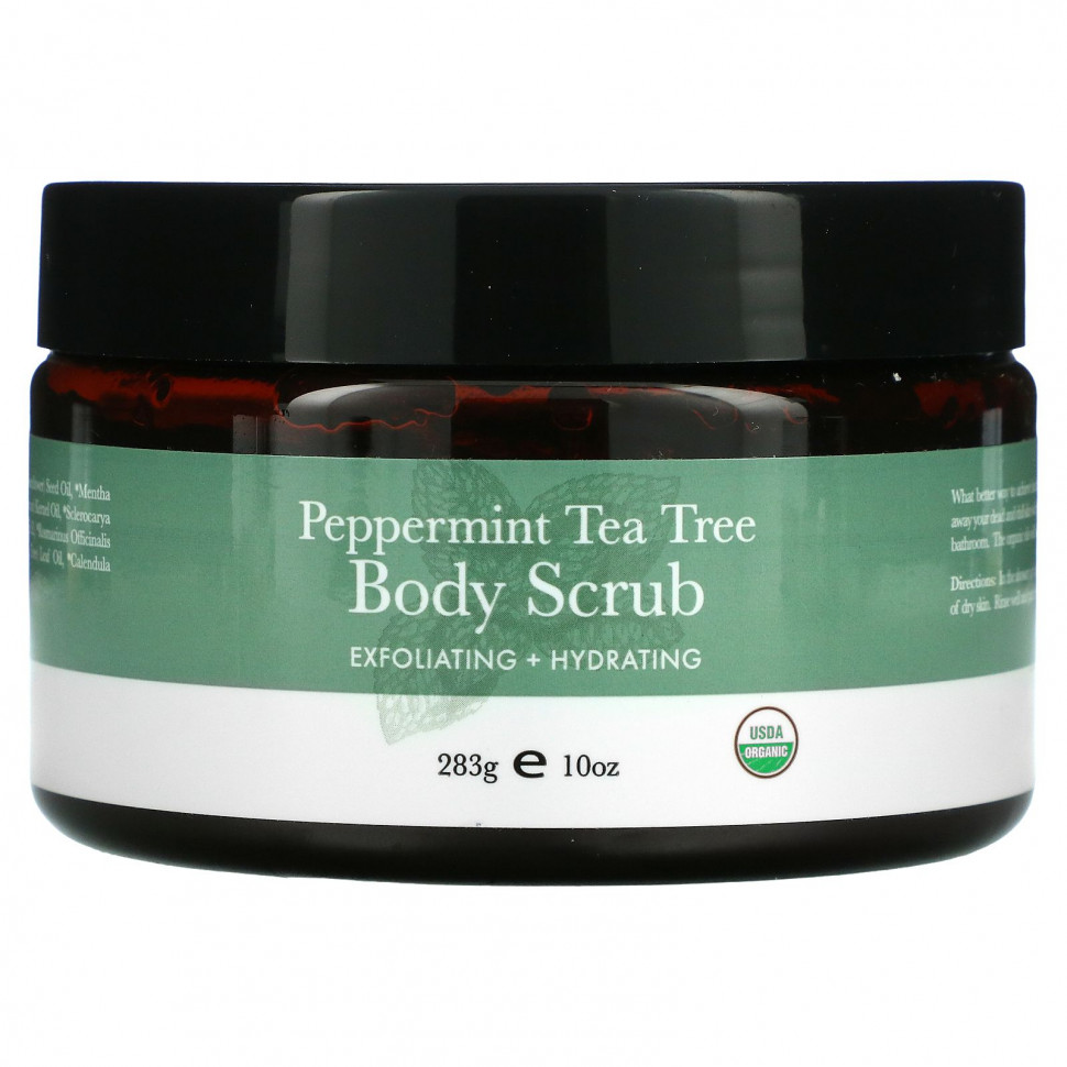   (Iherb) Beauty By Earth, Body Scrub, Peppermint Tea Tree, 10 oz (283 g)    -     , -, 