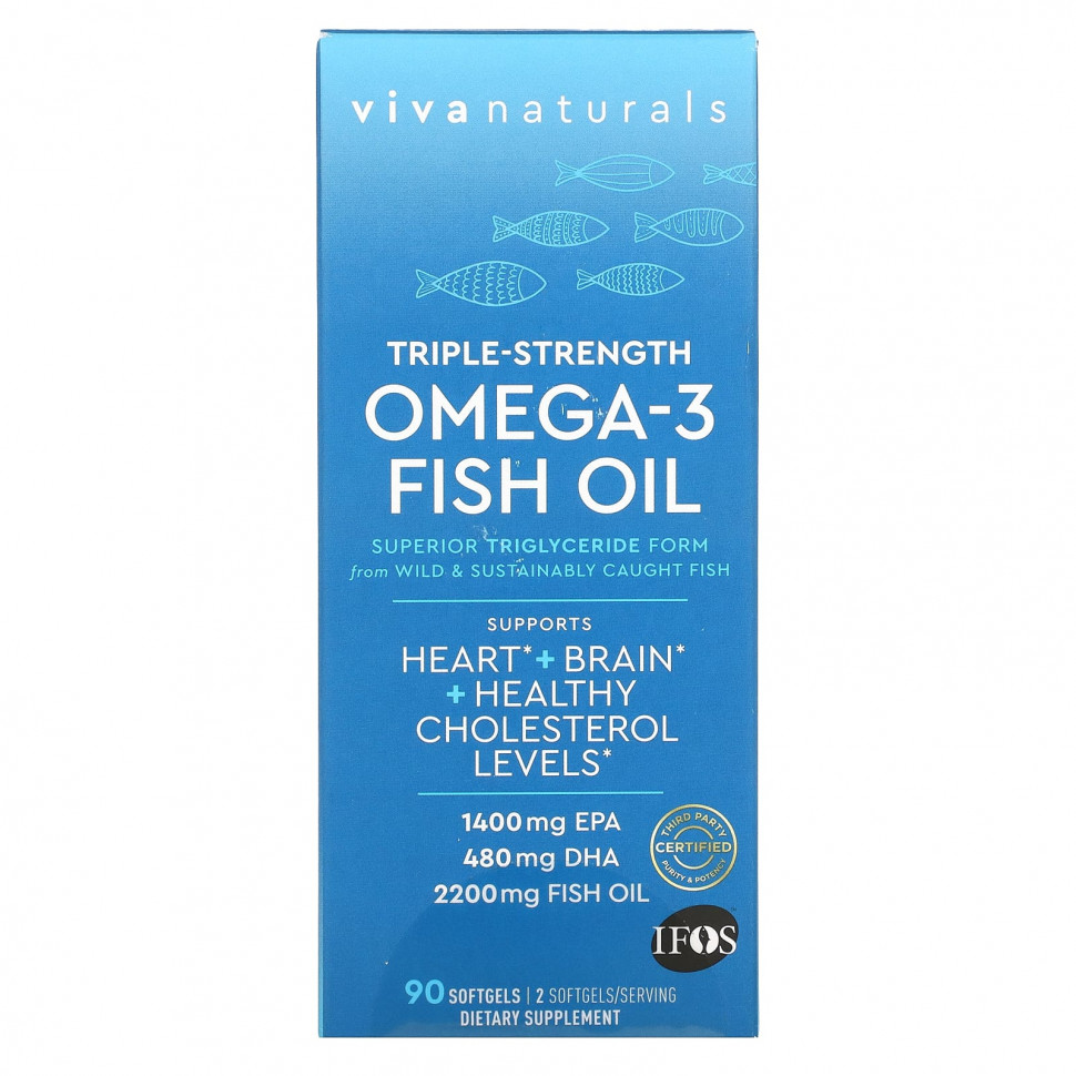 ���� ������ (Iherb) Viva Naturals, ����� ��� � �����-3, ������� ����, 90 ������ ��������, ������ �� 6130 ���